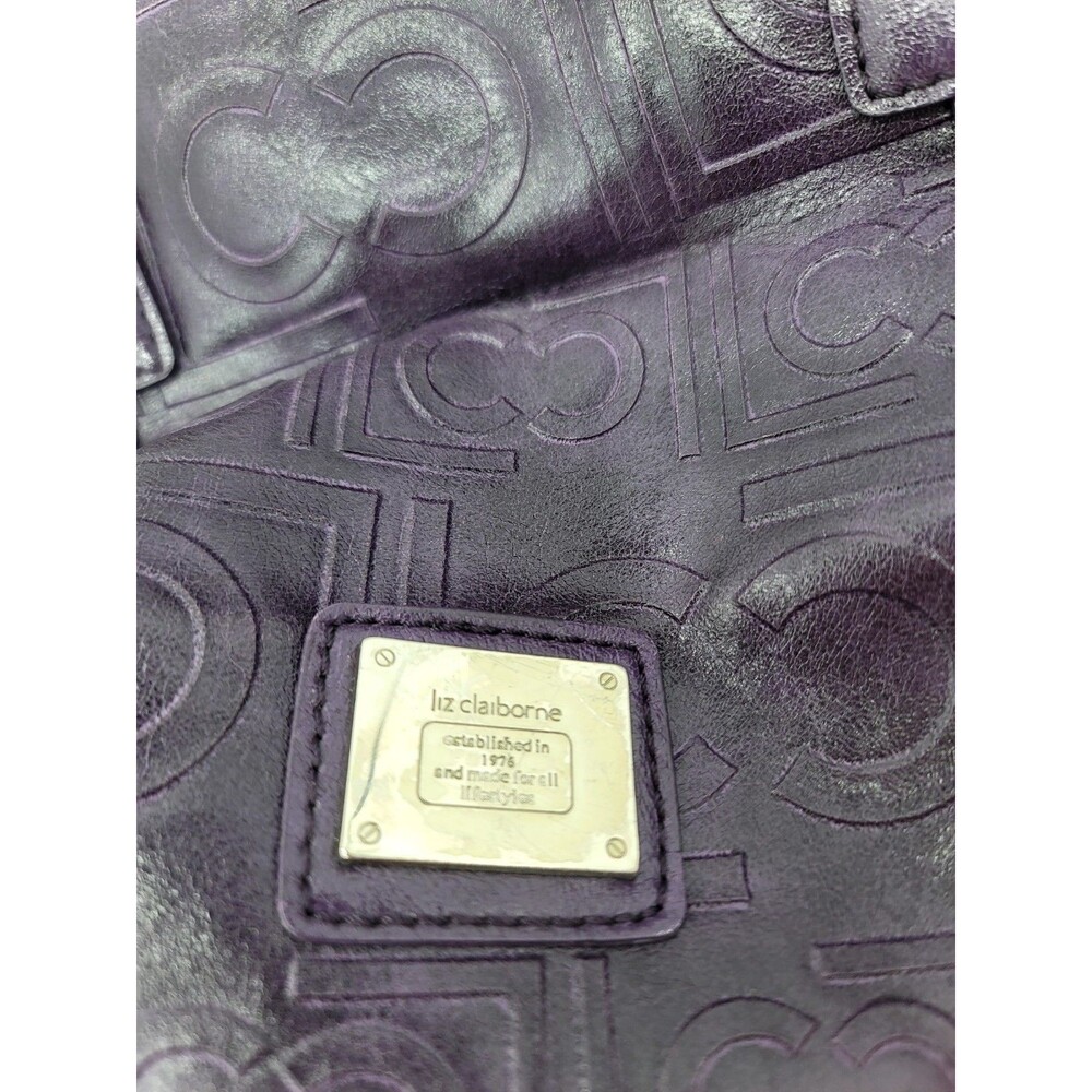 Liz Clairborn Purple Purse Used Shoulder BagFaux Leather - Picture 3 of 8